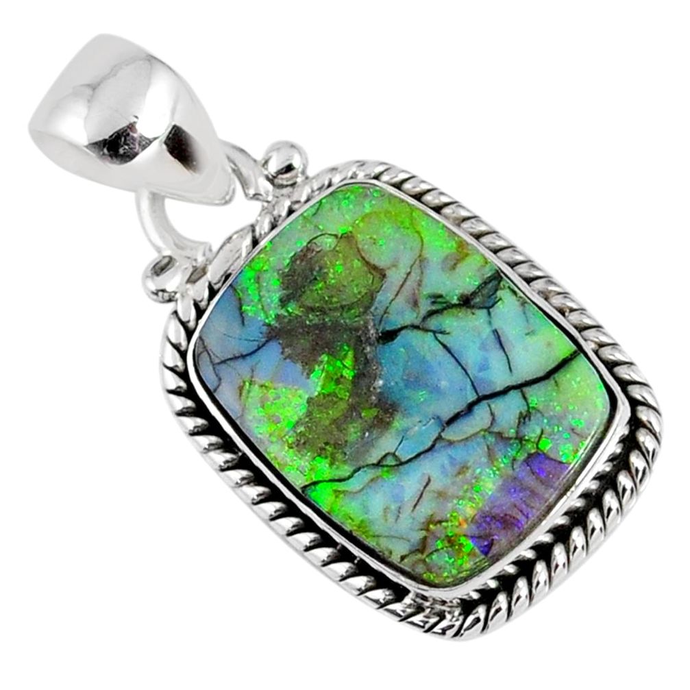 8.56cts multi color sterling opal 925 sterling silver pendant jewelry r58801