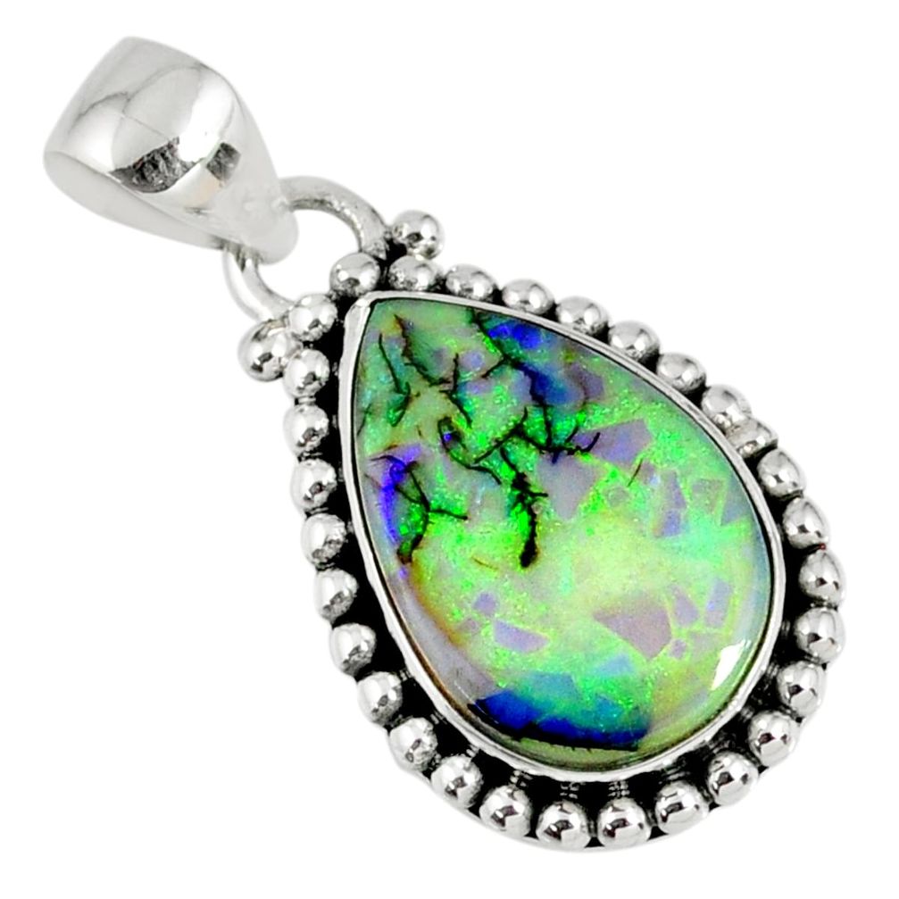 6.83cts multi color sterling opal 925 sterling silver pendant jewelry r58826