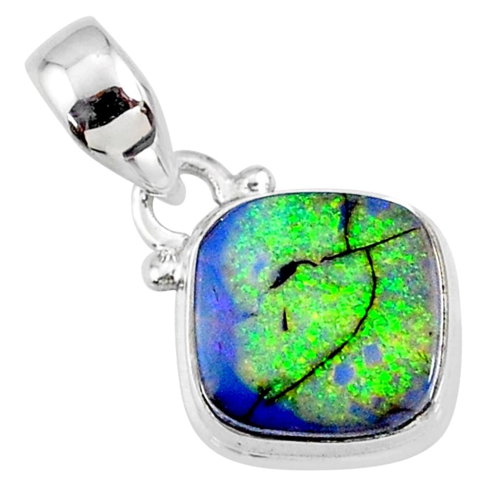 3.60cts multi color sterling opal 925 sterling silver pendant jewelry r64321