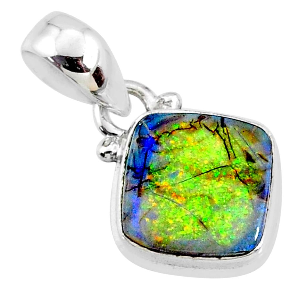 3.66cts multi color sterling opal 925 sterling silver pendant jewelry r64323