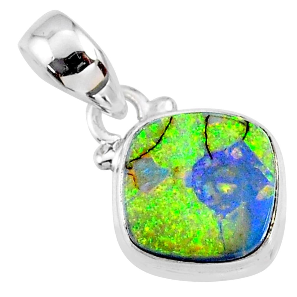 3.62cts multi color sterling opal 925 sterling silver pendant jewelry r64326