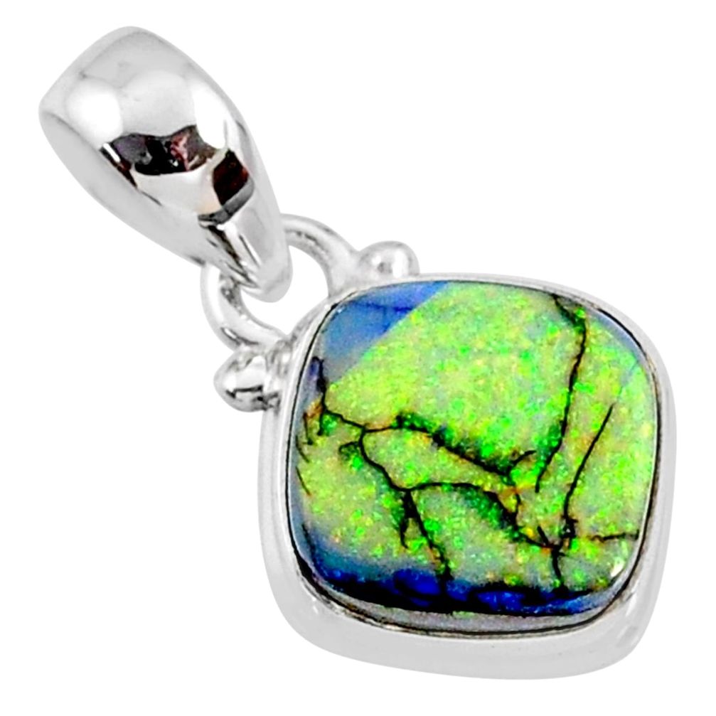 3.60cts multi color sterling opal 925 sterling silver pendant jewelry r64327