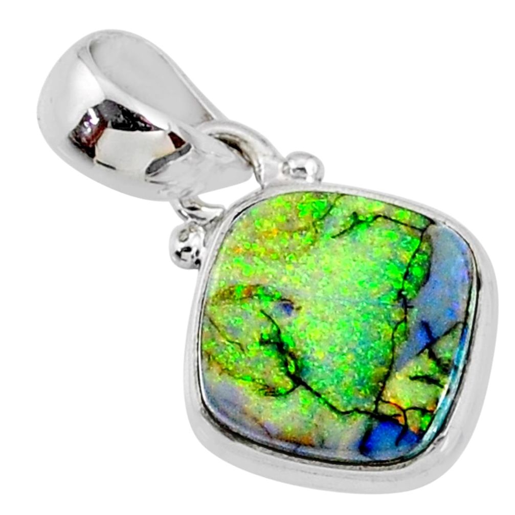 3.65cts multi color sterling opal 925 sterling silver pendant jewelry r64331