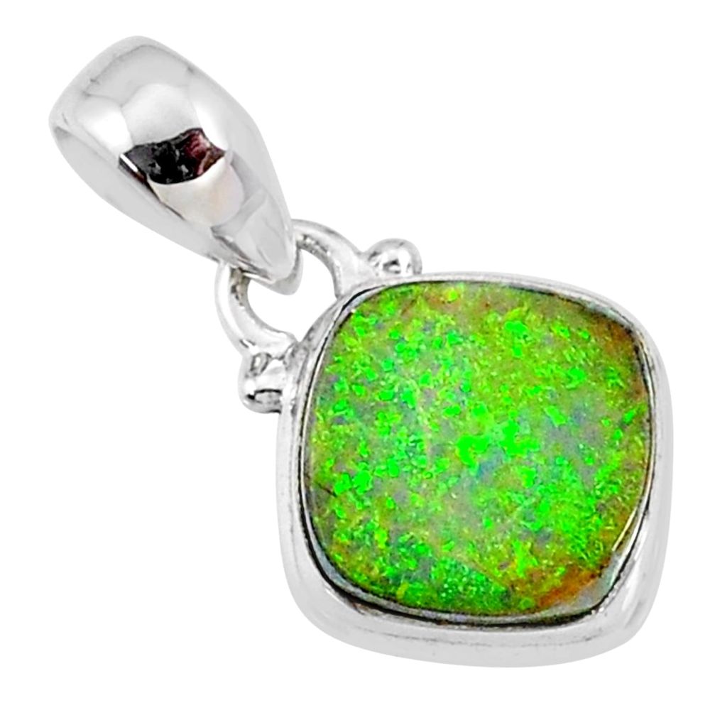 3.63cts multi color sterling opal 925 sterling silver pendant jewelry r64335