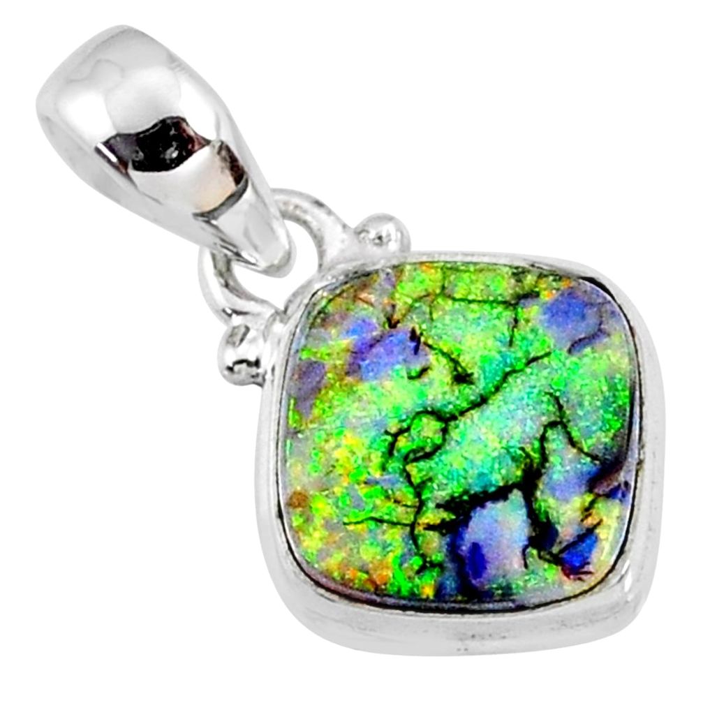 3.50cts multi color sterling opal 925 sterling silver pendant jewelry r64338