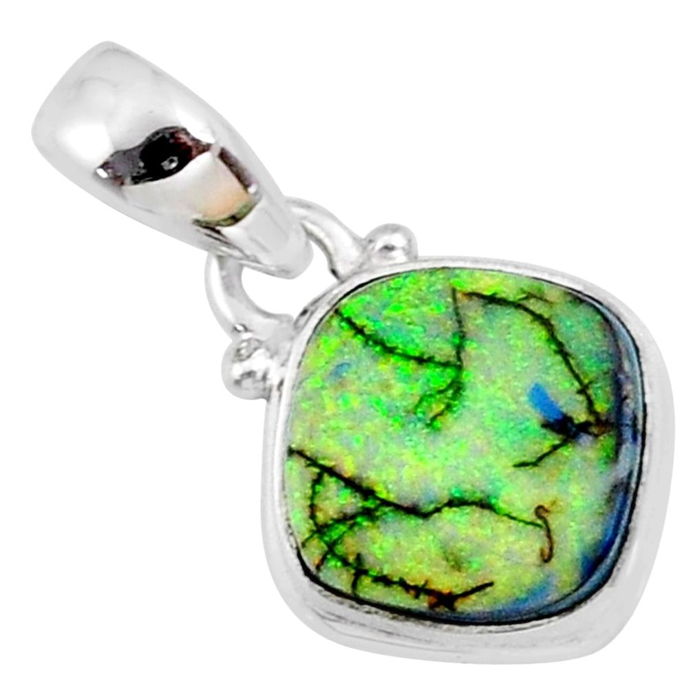 3.58cts multi color sterling opal 925 sterling silver pendant jewelry r64343