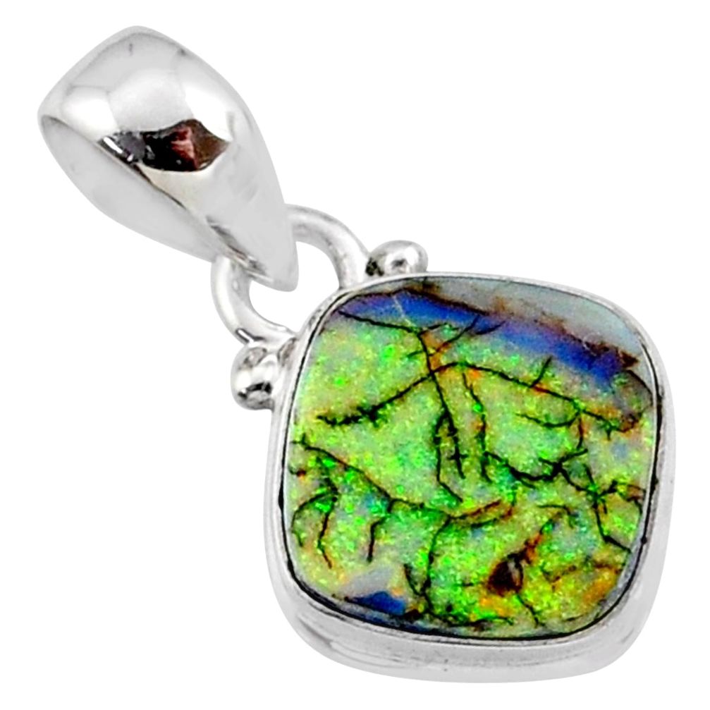3.87cts multi color sterling opal 925 sterling silver pendant jewelry r64351