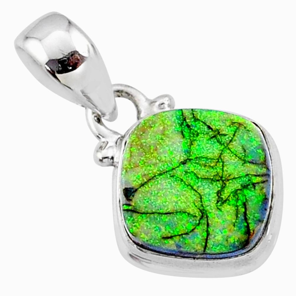 3.94cts multi color sterling opal 925 sterling silver pendant jewelry r64357