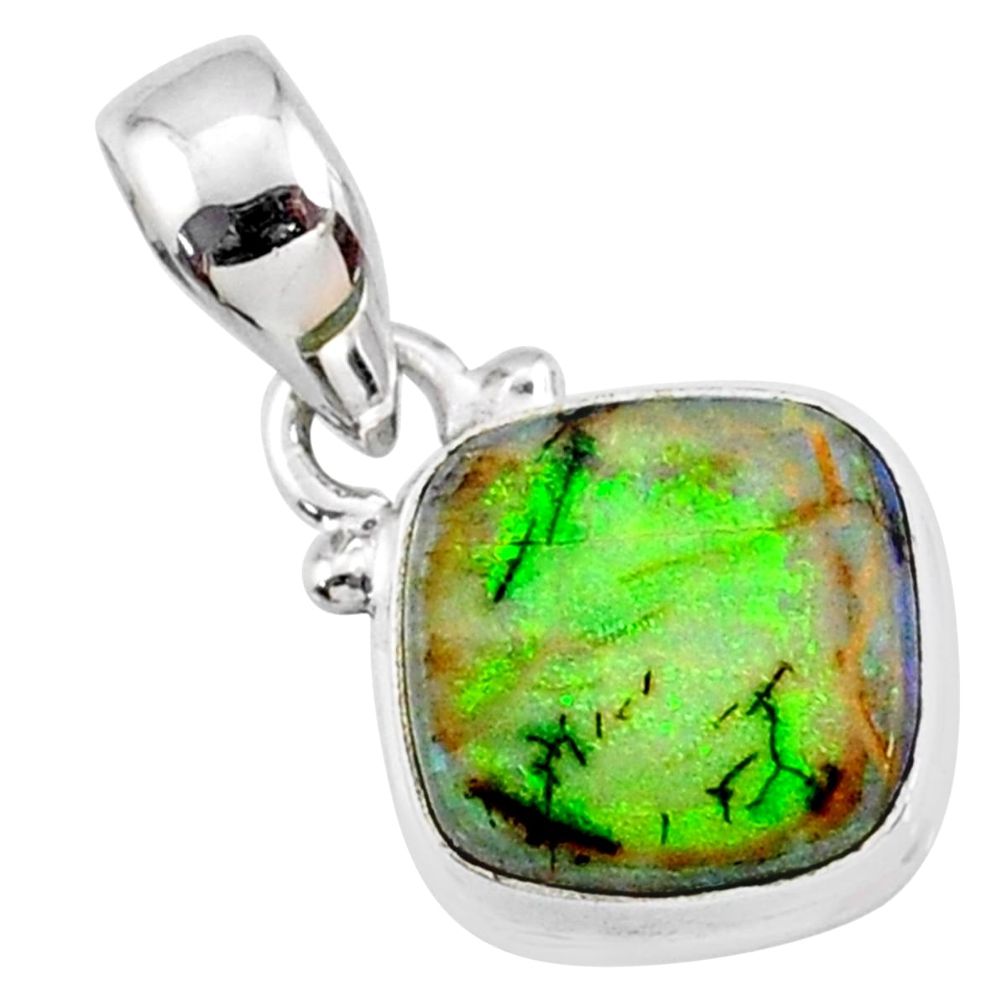 3.55cts multi color sterling opal 925 sterling silver pendant jewelry r64358