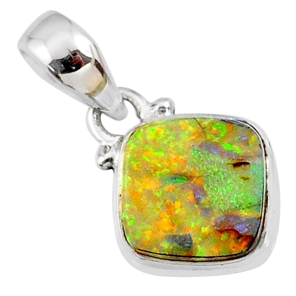 3.55cts multi color sterling opal 925 sterling silver pendant jewelry r64360
