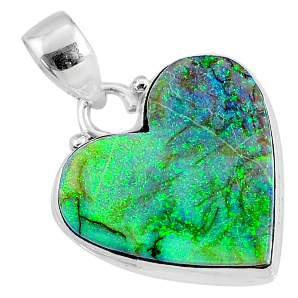 9.62cts multi color sterling opal 925 sterling silver pendant jewelry r70128