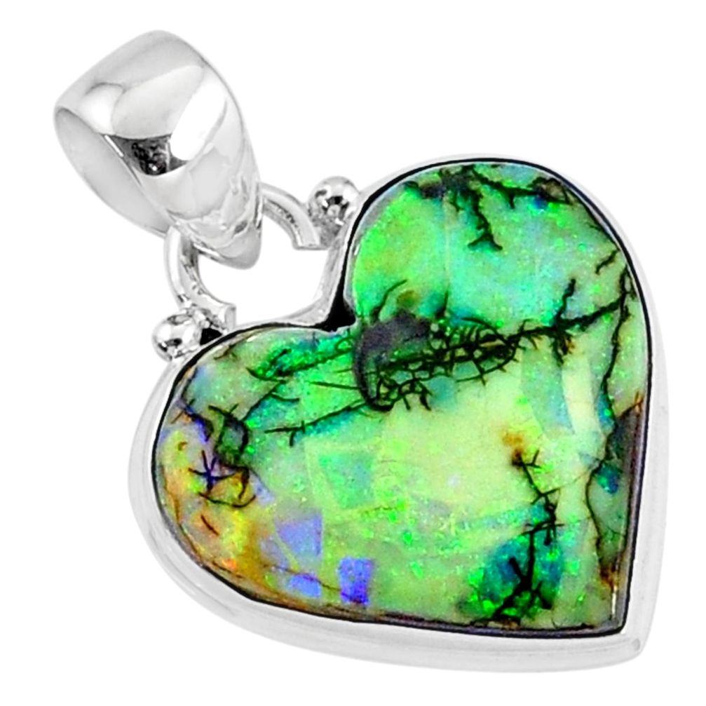 7.82cts multi color sterling opal 925 sterling silver pendant jewelry r70137