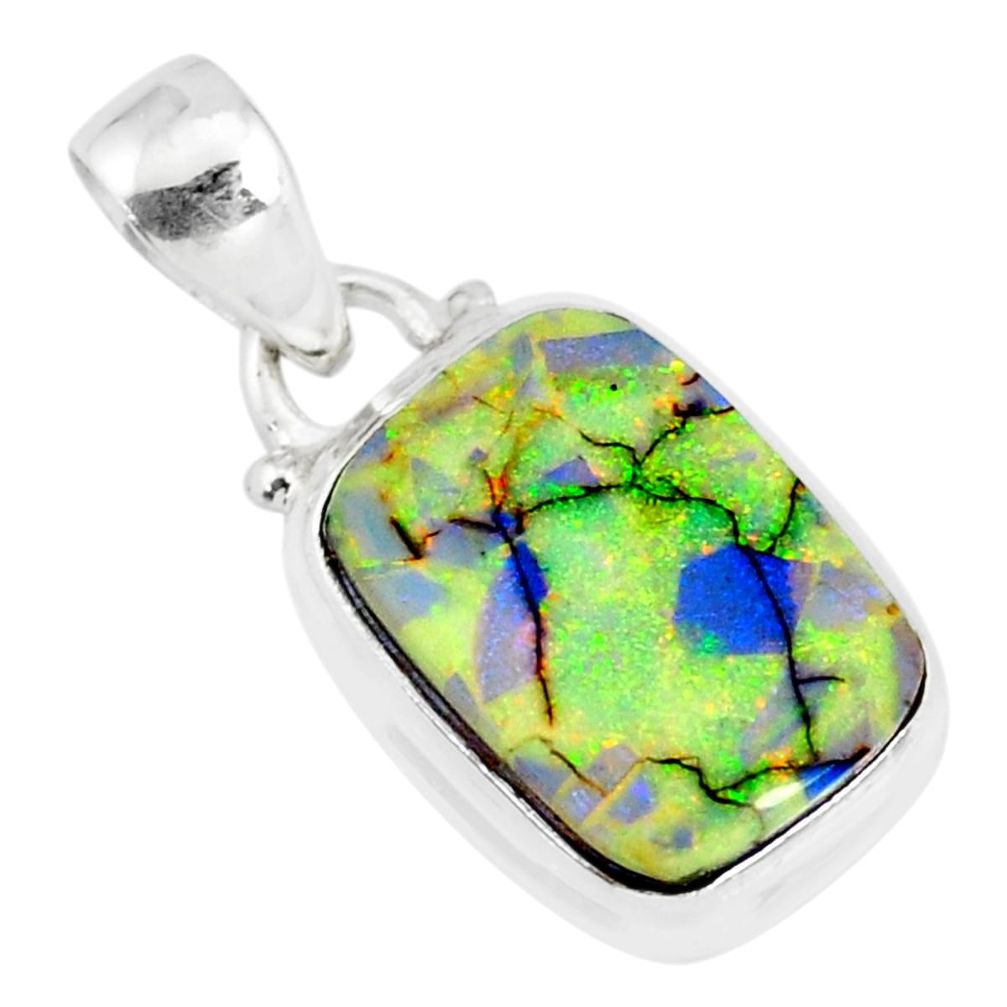 3.94cts multi color sterling opal 925 sterling silver pendant jewelry r84422