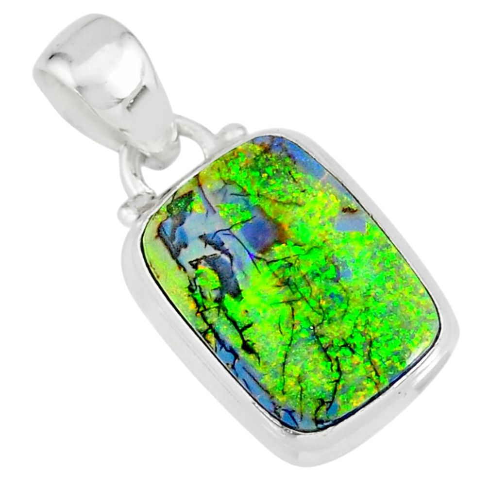 4.21cts multi color sterling opal 925 sterling silver pendant jewelry r84439