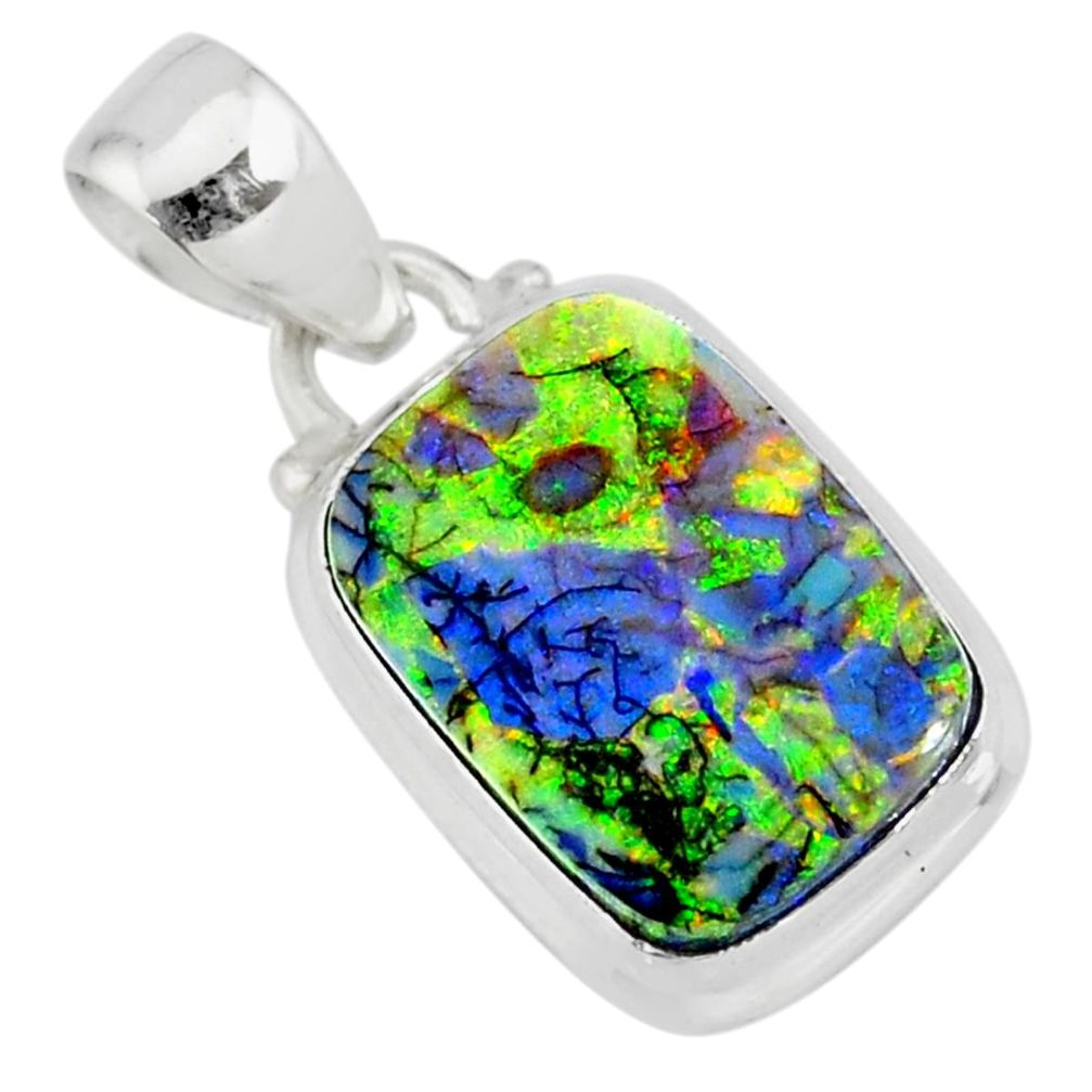 4.54cts multi color sterling opal 925 sterling silver pendant jewelry r84440