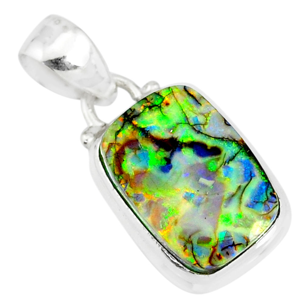 4.52cts multi color sterling opal 925 sterling silver pendant jewelry r84442