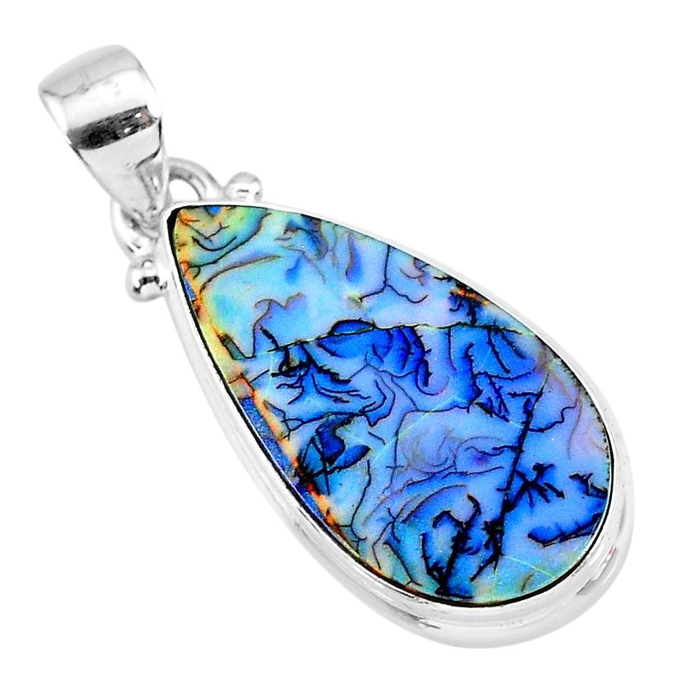 8.84cts multi color sterling opal 925 sterling silver handmade pendant r92520