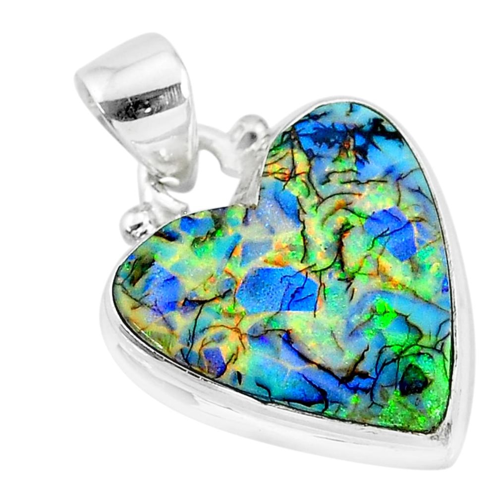 8.39cts multi color sterling opal 925 sterling silver handmade pendant r92542