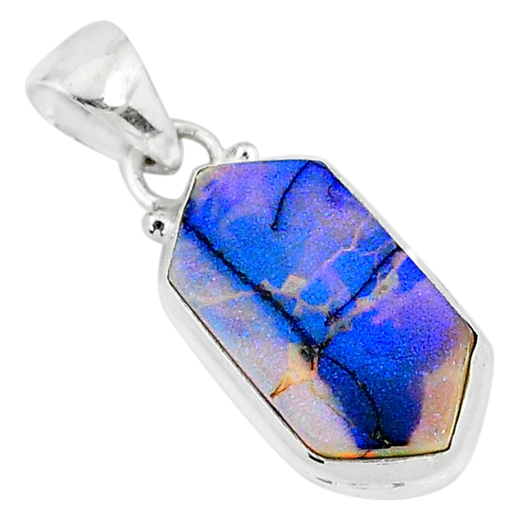 4.67cts multi color sterling opal 925 sterling silver pendant jewelry r95833