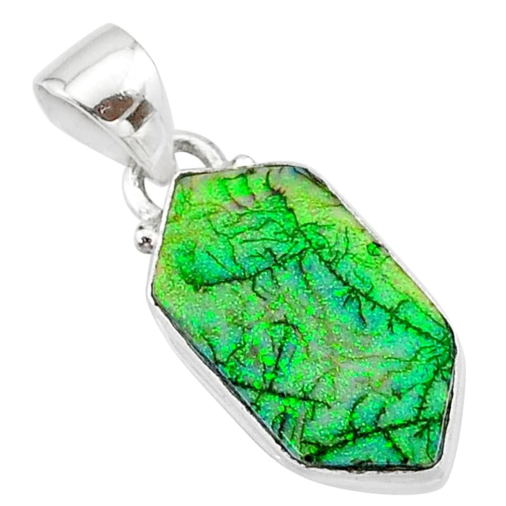 4.89cts multi color sterling opal 925 sterling silver pendant jewelry t13645