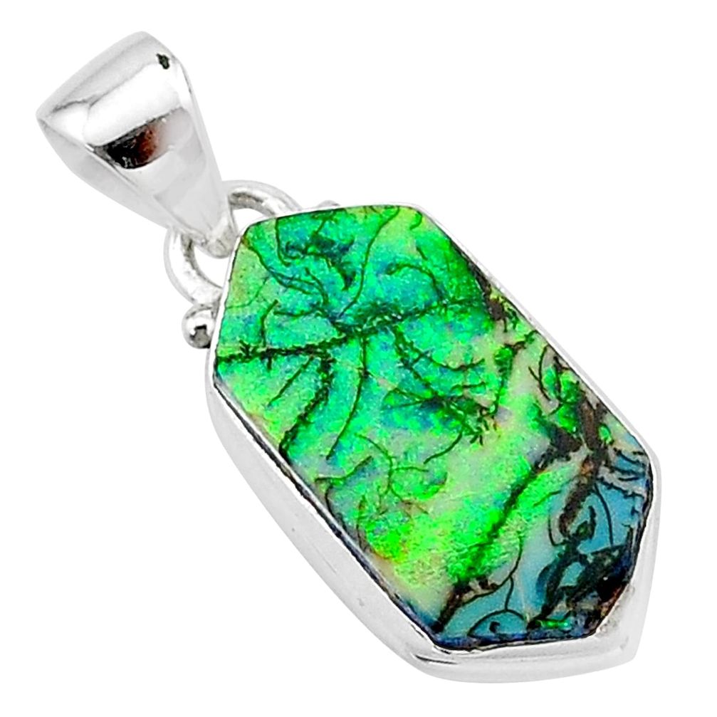 4.91cts multi color sterling opal 925 sterling silver pendant jewelry t13650