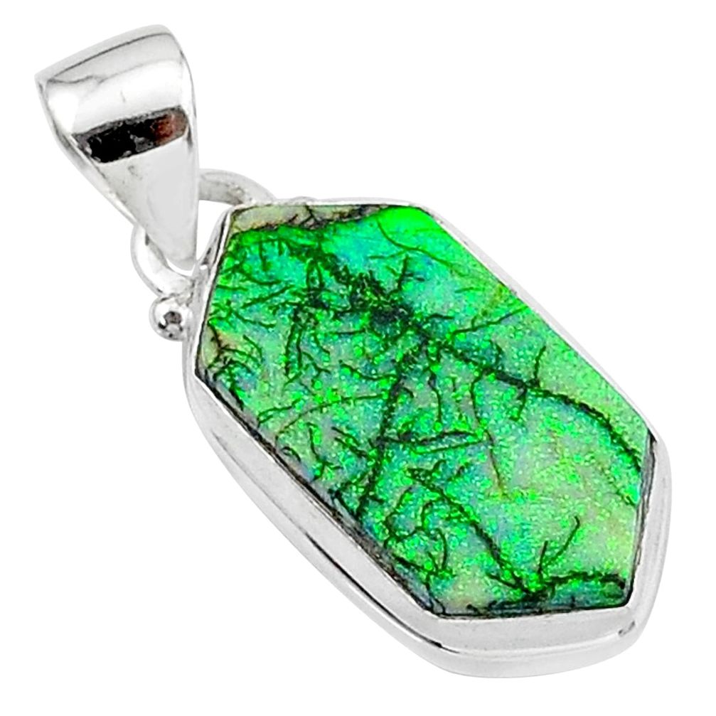 4.53cts multi color sterling opal 925 sterling silver pendant jewelry t13663