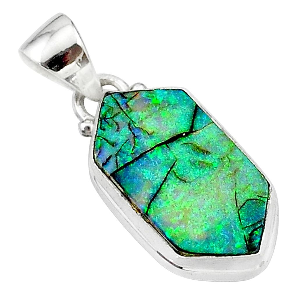 4.59cts multi color sterling opal 925 sterling silver pendant jewelry t13666