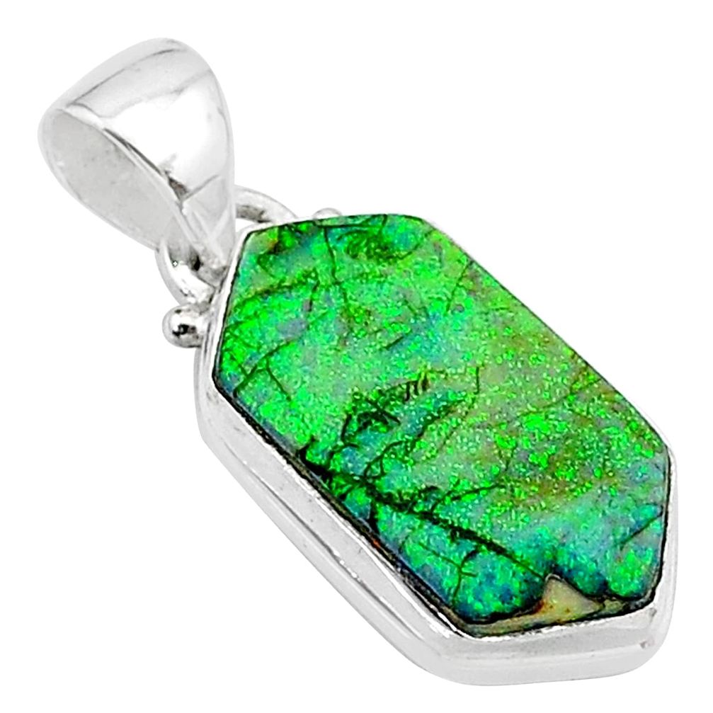 4.56cts multi color sterling opal 925 sterling silver pendant jewelry t13667