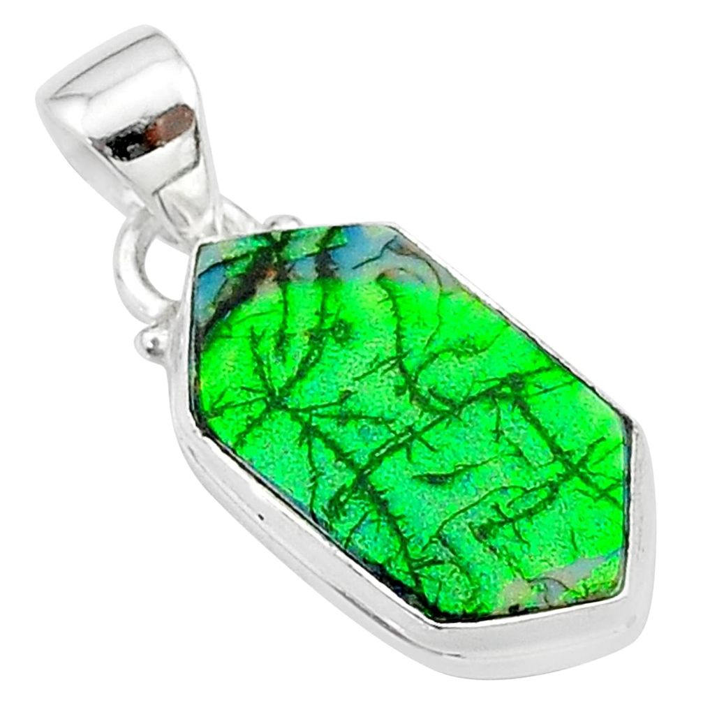 4.63cts multi color sterling opal 925 sterling silver pendant jewelry t13669