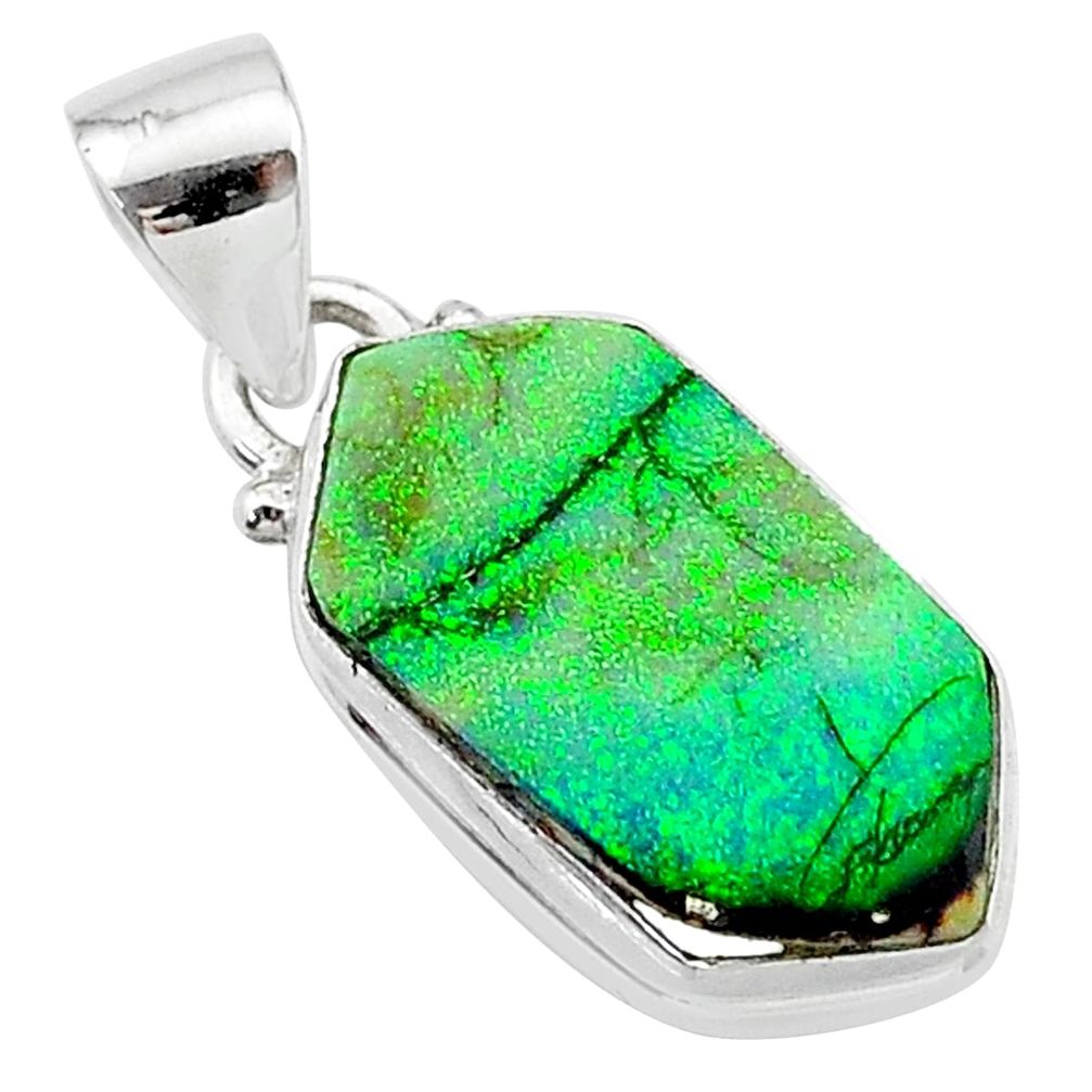 4.89cts multi color sterling opal 925 sterling silver pendant jewelry t13685