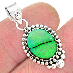 3.06cts multi color sterling opal 925 sterling silver pendant jewelry u53695