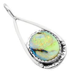 3.08cts multi color sterling opal 925 sterling silver pendant jewelry u59376
