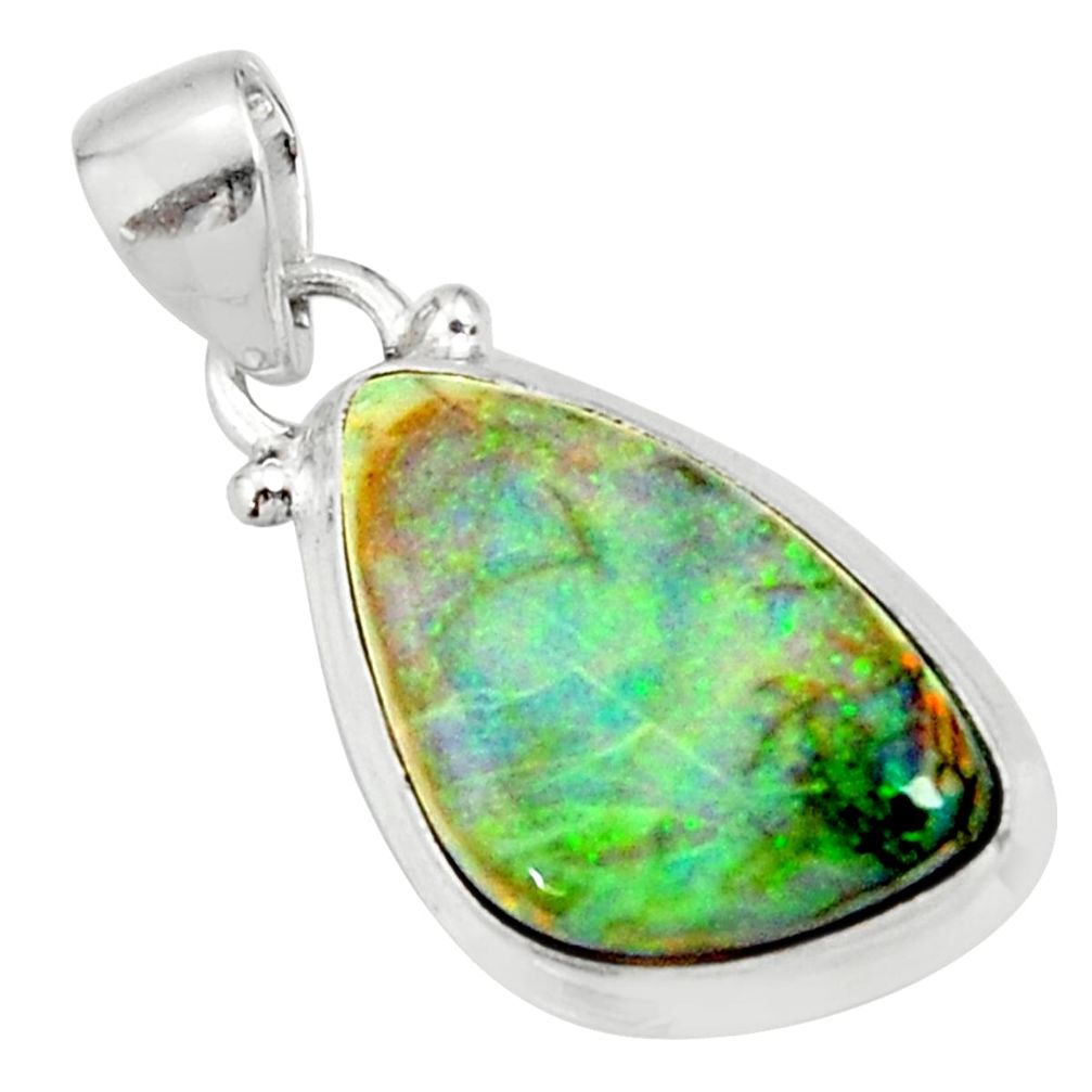 9.80cts multi color sterling opal fancy 925 sterling silver pendant r27366