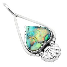 3.08cts multi color sterling opal heart 925 sterling silver pendant u59380