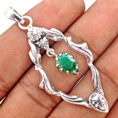 2.01cts native american natural emerald 925 silver pendant jewelry t79964