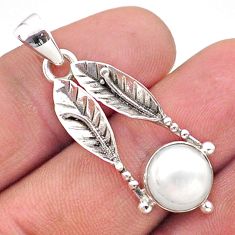 4.42cts southwestern style natural pearl 925 silver deltoid leaf pendant t61997