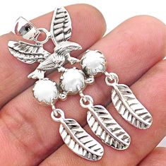 2.41cts southwestern style natural pearl 925 silver dreamcatcher pendant t62079