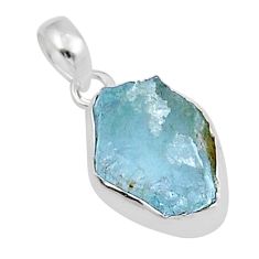 6.71cts natural aqua aquamarine rough 925 sterling silver pendant jewelry y24238