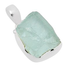 7.93cts natural aqua aquamarine rough 925 sterling silver pendant jewelry y94762