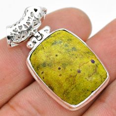 18.89cts natural atlantisite stichtite-serpentine 925 silver pendant u75064