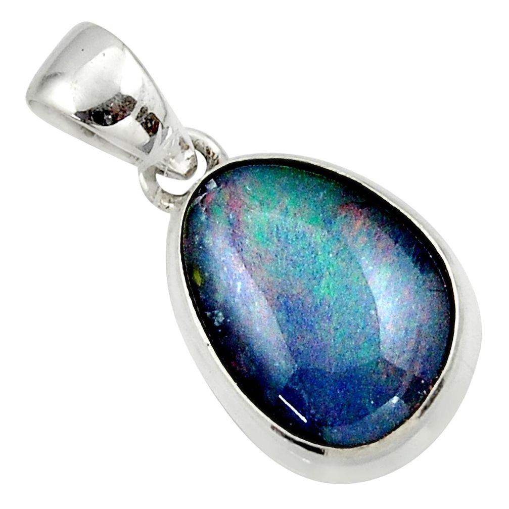 9.68cts natural australian opal triplet 925 silver pendant r42423