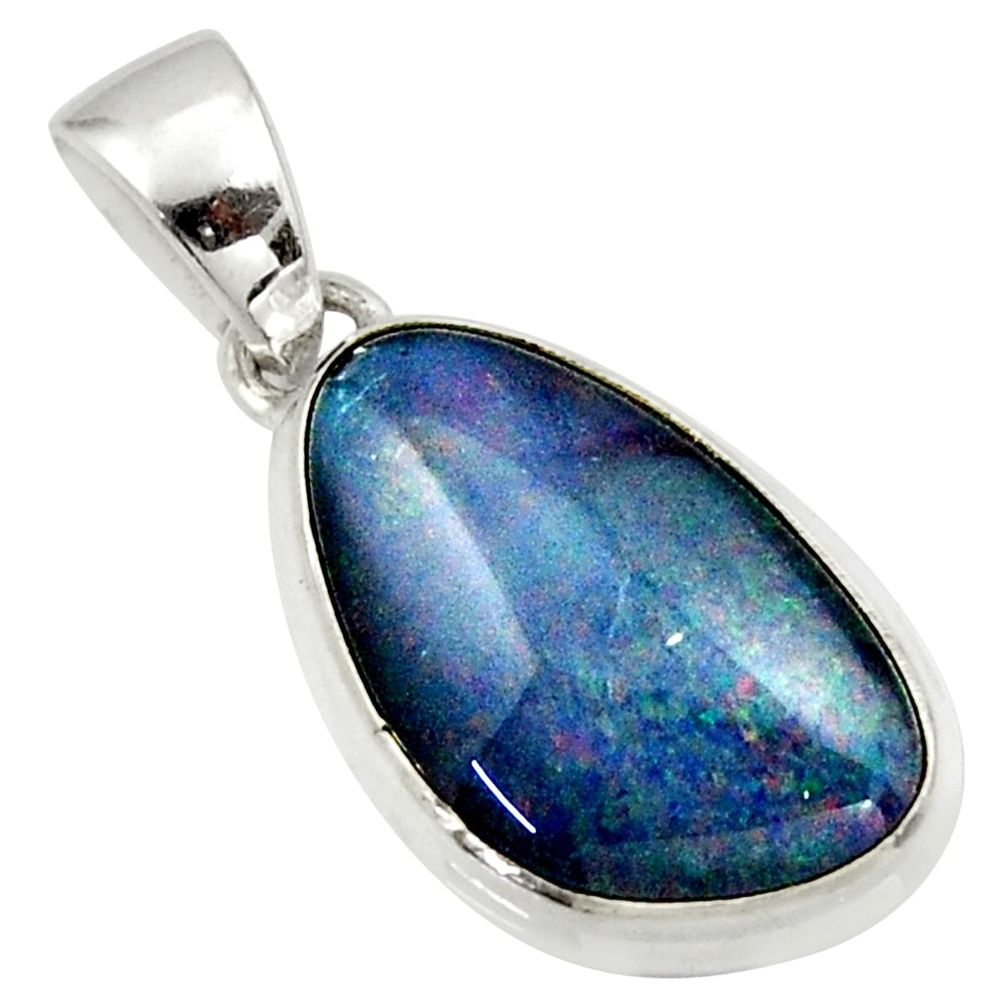 9.26cts natural australian opal triplet 925 silver pendant r42426