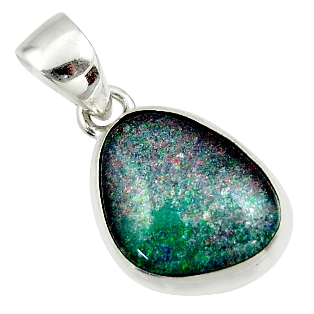 9.46cts natural australian opal triplet 925 silver pendant r42436