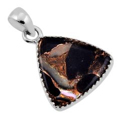 7.66cts natural black australian obsidian 925 sterling silver pendant n38197