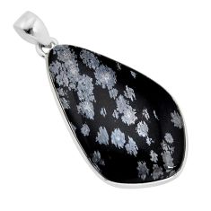 16.87cts natural black australian obsidian 925 sterling silver pendant y77547