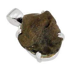 13.23cts natural black chintamani saffordite 925 sterling silver pendant y79727