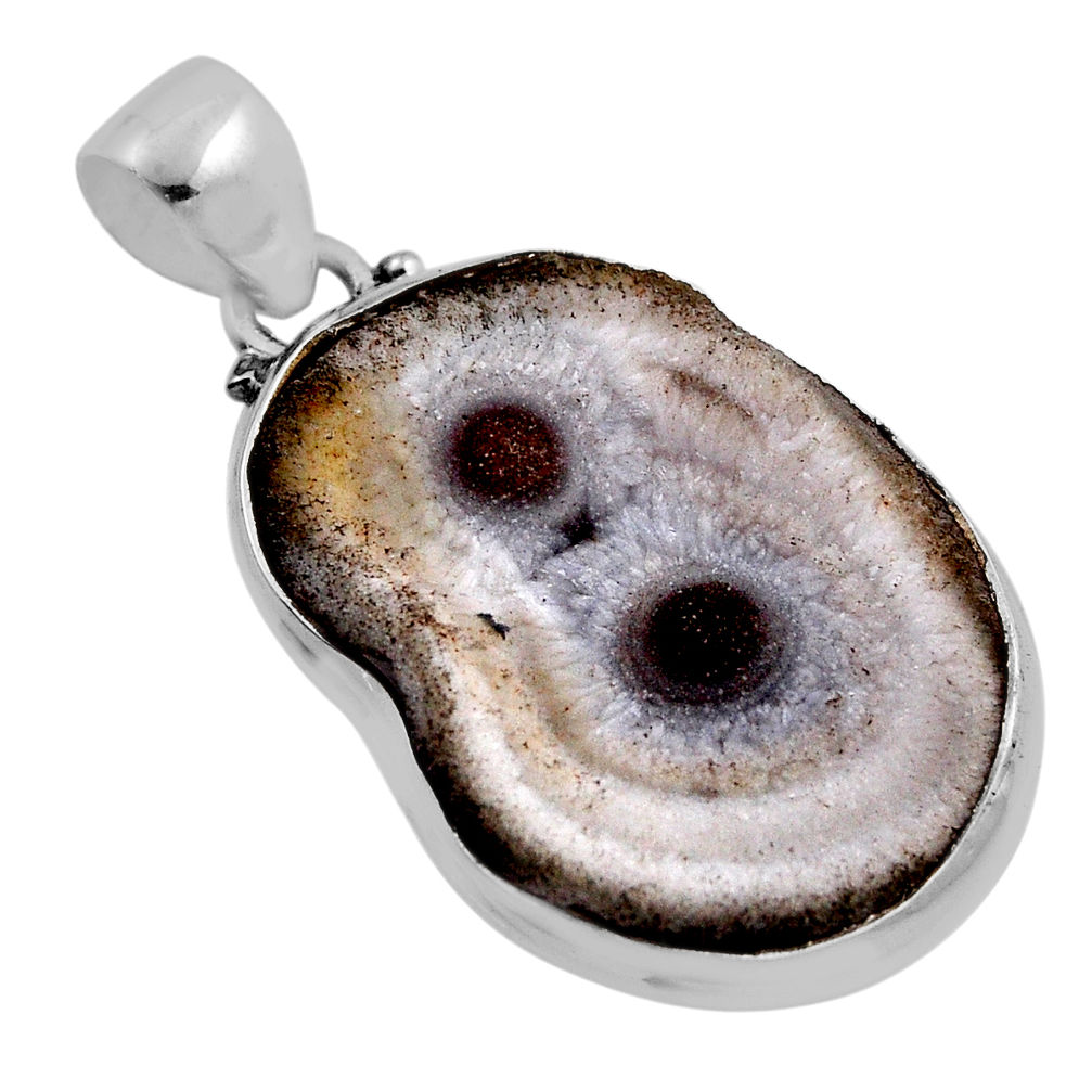 17.95cts natural black geode druzy 925 sterling silver pendant jewelry n23610