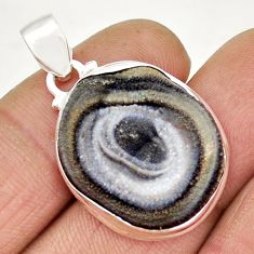 16.49cts natural black geode druzy 925 sterling silver pendant jewelry y9380