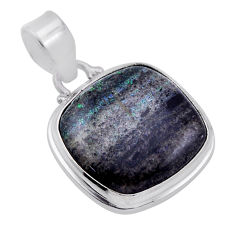 12.60cts natural black honduran matrix opal 925 sterling silver pendant n45685
