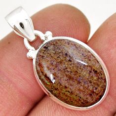 11.20cts natural black honduran matrix opal 925 sterling silver pendant y9597